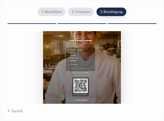 Reservierungsbestätigung mit QR-Code