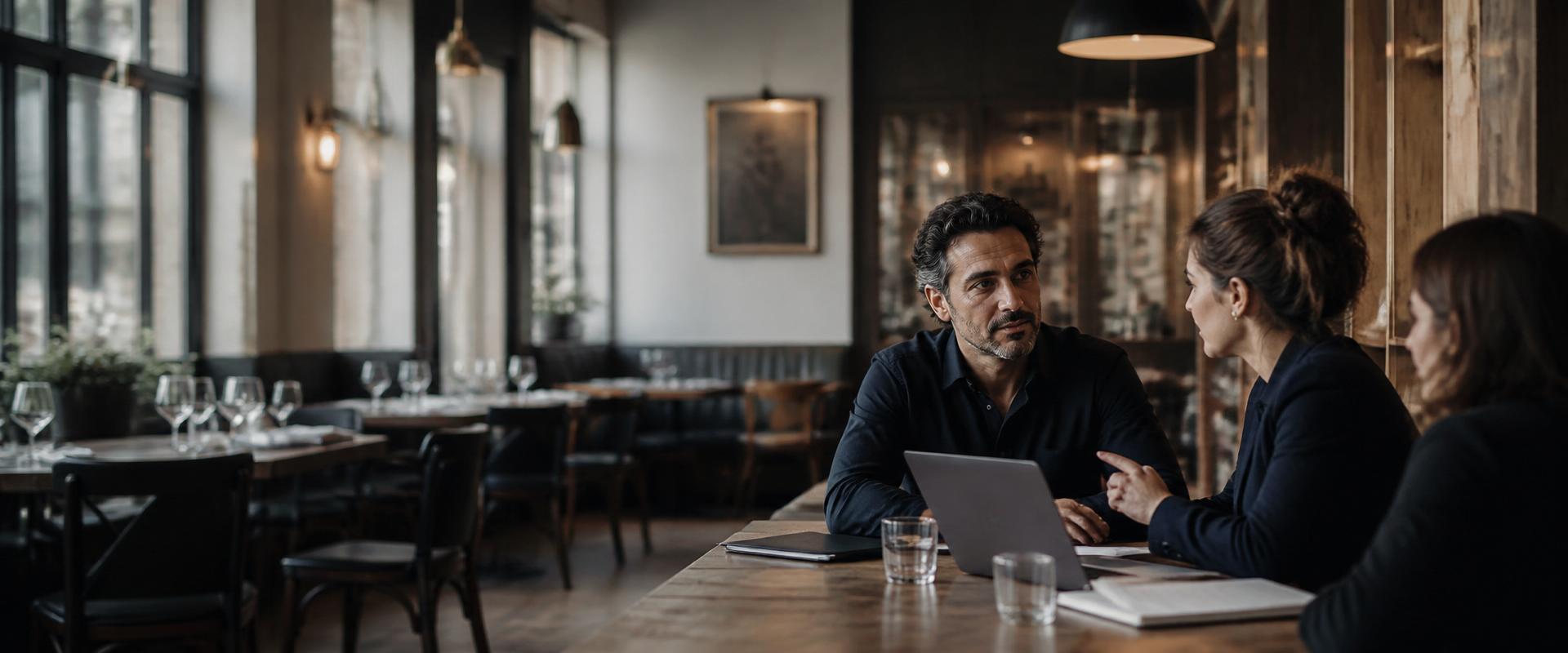 Strategiegespräch in einem hellen, urbanen Bistro