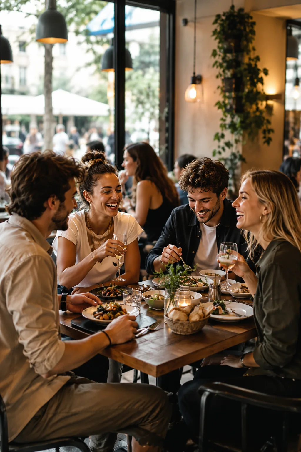 Junges Publikum in einem urbanen Restaurant